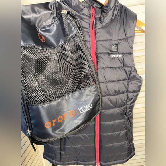Ororo Black Puffer Headed Vest with Battery and Bag - Picture 3 of 4